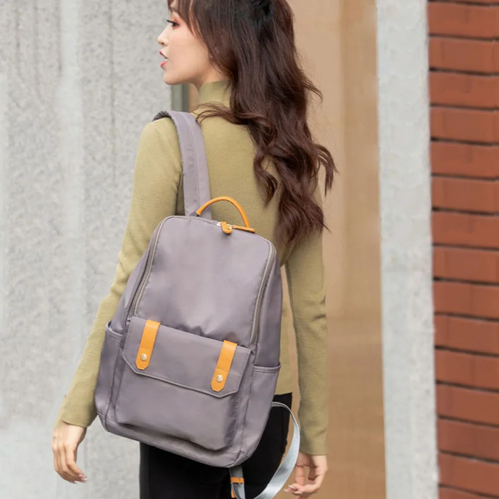 

YIFANGZHE Fashion Women Backpack Water-Resistant Fabric 13" Laptop Bag Female Shoulder Bags Simply Style College Student Bags