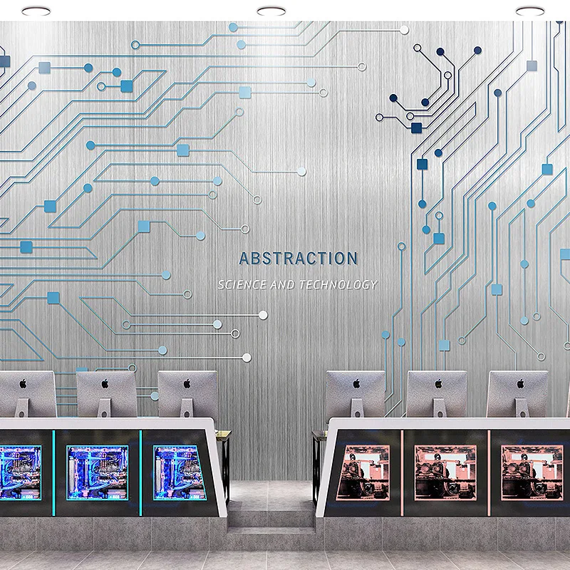 Настенные 3D-обои в промышленном стиле металлическая печатная плата для офиса