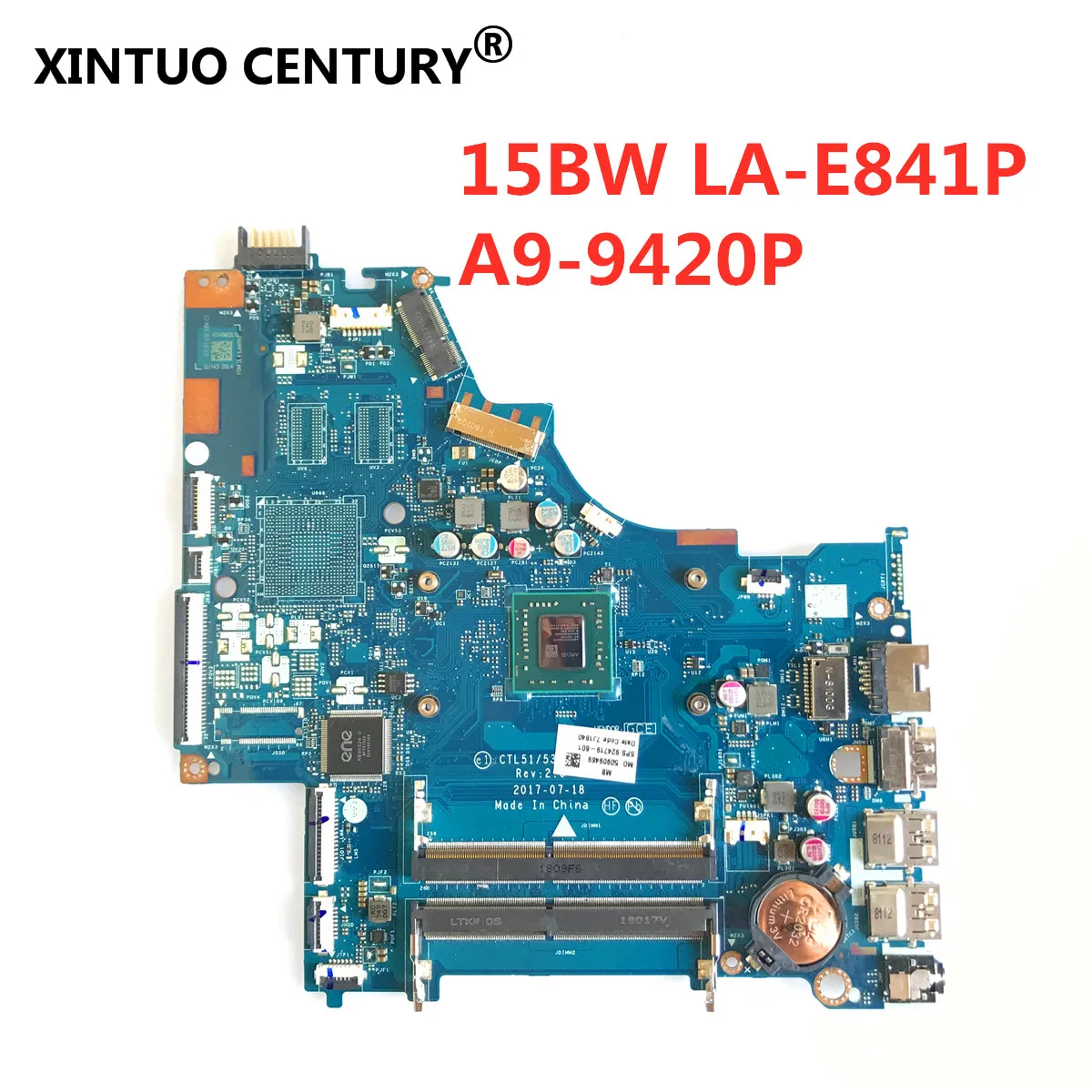 

CTL51/53 LA-E841P 924719-601 mainboard For HP 15 15-BW 15-BW080NR Laptop Motherboard UMA A9-9420P notebook 924719-501 924719-001