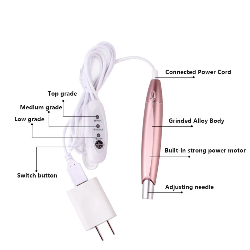 Тату 35000 г/мин розовое золото Профессиональный макияж бровей Карандаш для губ