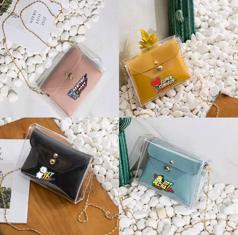 Kpop Bangtan сумка на одно плечо CHIMMY COOKY SHOOKY MANG KOYA TATA RJ прозрачная Наплечная Сумка из