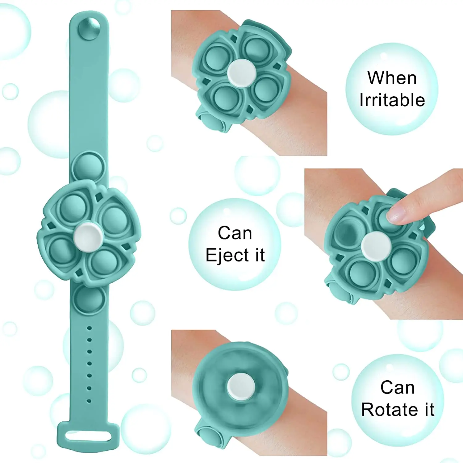 Push Pop es la burbuja sensorial pulsera de Fidget Spinner juguete para ni&ntilde;os adultos Dimple de la ansiedad de alivio de estr&eacute;s pulseras-2