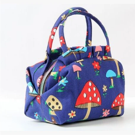 Canvas Women Fashion Lunch Bag Zipper Floral Portable Picnic School Work | Bags