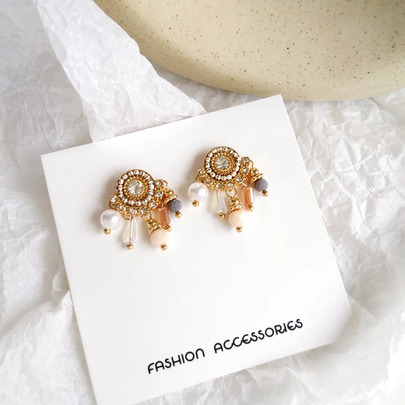 Стразы серьги клипсы без отверстий стильные винтажные серьги|Серьги-клипсы| |