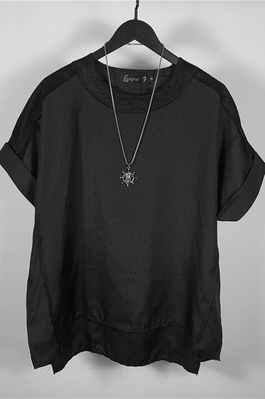 Оригинальная летняя новая модная брендовая темная свободная футболка с круглым