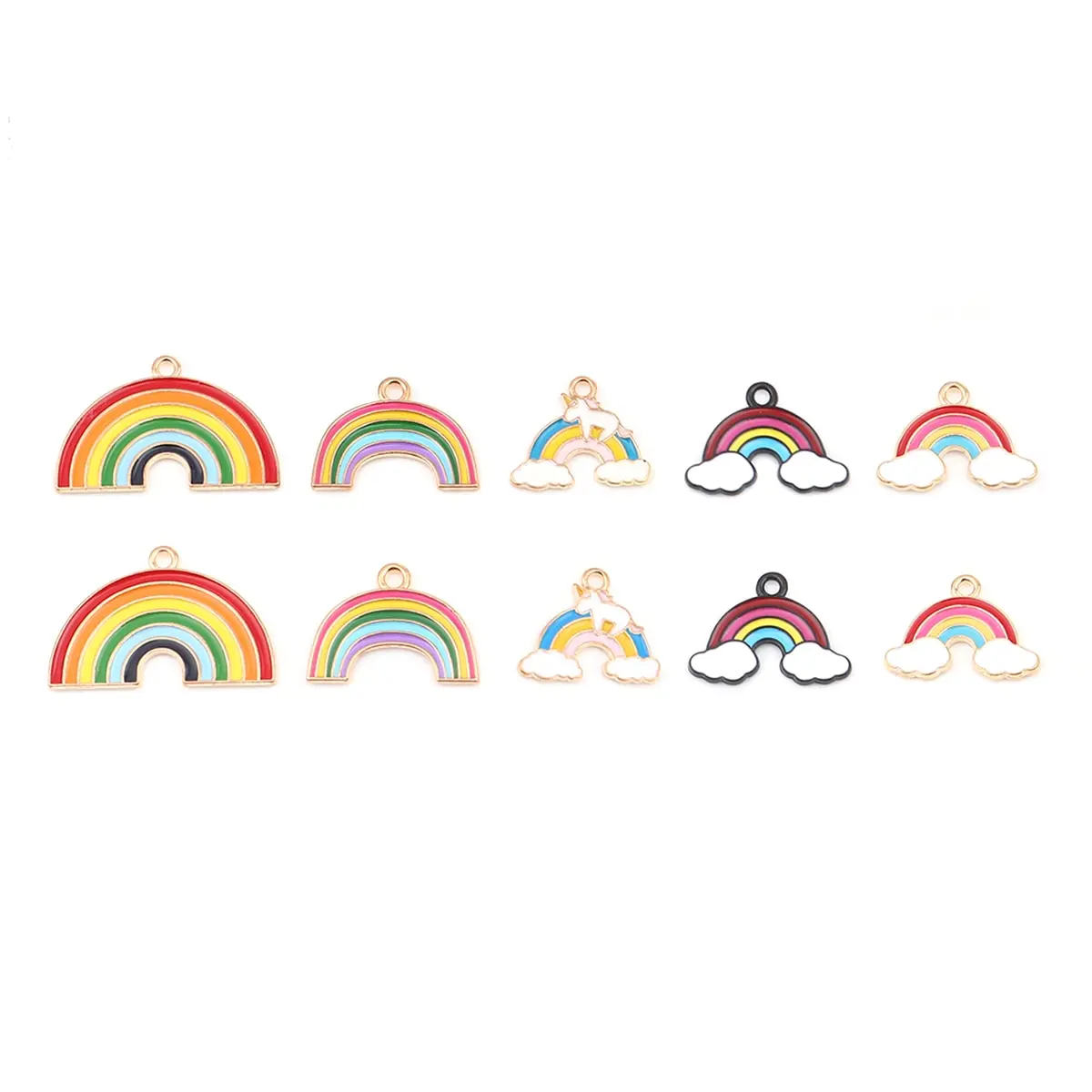 

Подвески из серии Радуга DoreenBeads, разноцветные эмалевые подвески для сбора погоды, для самостоятельного изготовления ожерелья, 10 шт.