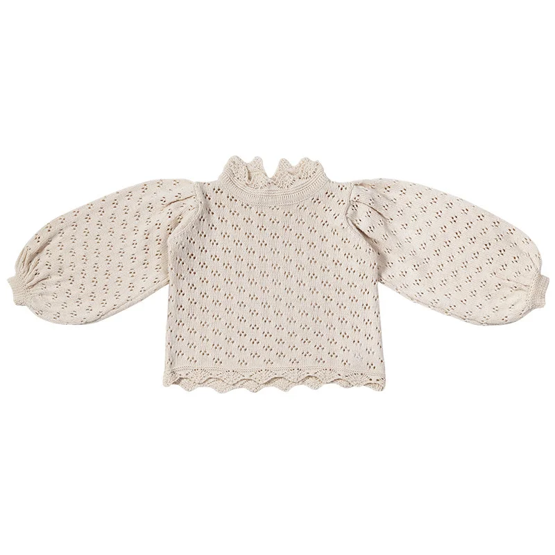

Women's hollow lace knitted sweater, top, autumn and winter