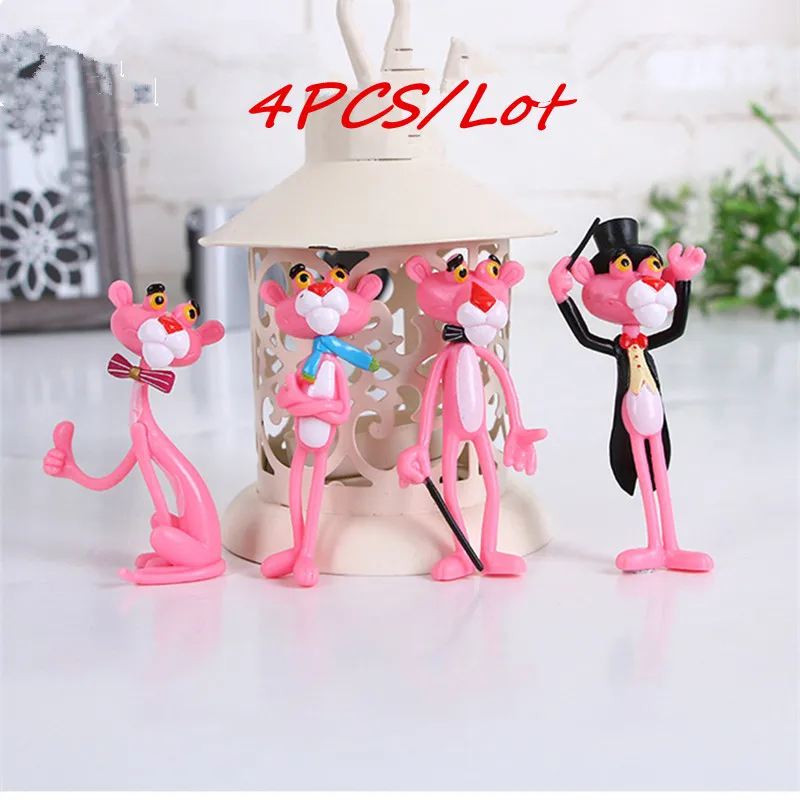 4 шт./компл. Милая экшн-фигурка розовой Пантеры игрушки милая мультяшная