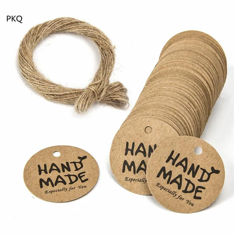 100 шт. коричневая крафт-бумага стандартная бирка свадебный подарок десерт