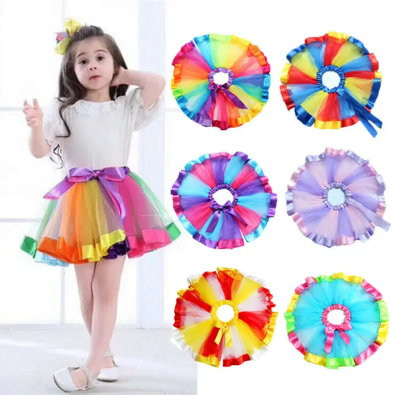 Детская Радужная балетная юбка для танвечерние и вечеринок 6 цветов 2019|Юбки| |