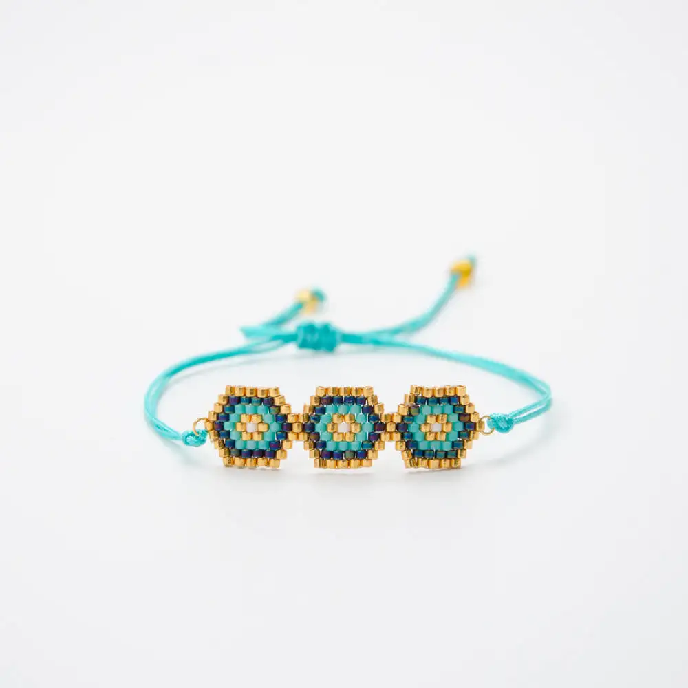 

Rttooas MIYUKI Evil Eye Bracelet Delicas Seed Beads Cuff Bracelets Handmade Loom Woven Female Jewelry Korean Style Accessories