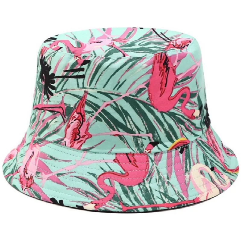 

Women Floral Reversible Bucket Hat Fashion Flower Printed Female Panama Hat Two Side Wear Fishing Sun Hat Fishermen Summer Hat