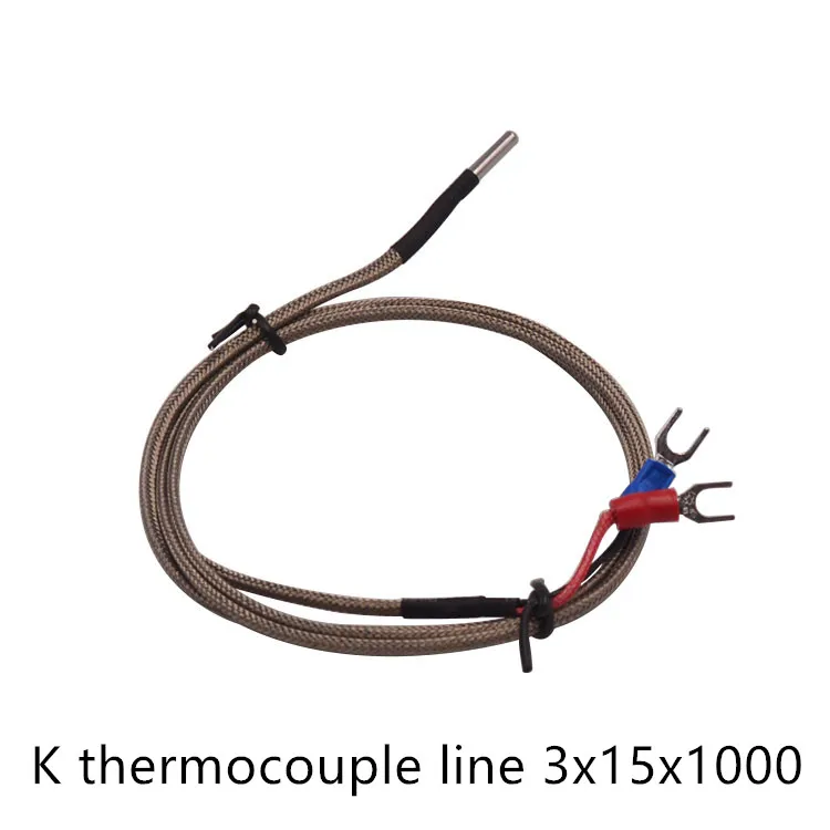 

3d printer nozzle part temperature sensor k type thermocouple 3x15 wire length 1000mm 1pcs