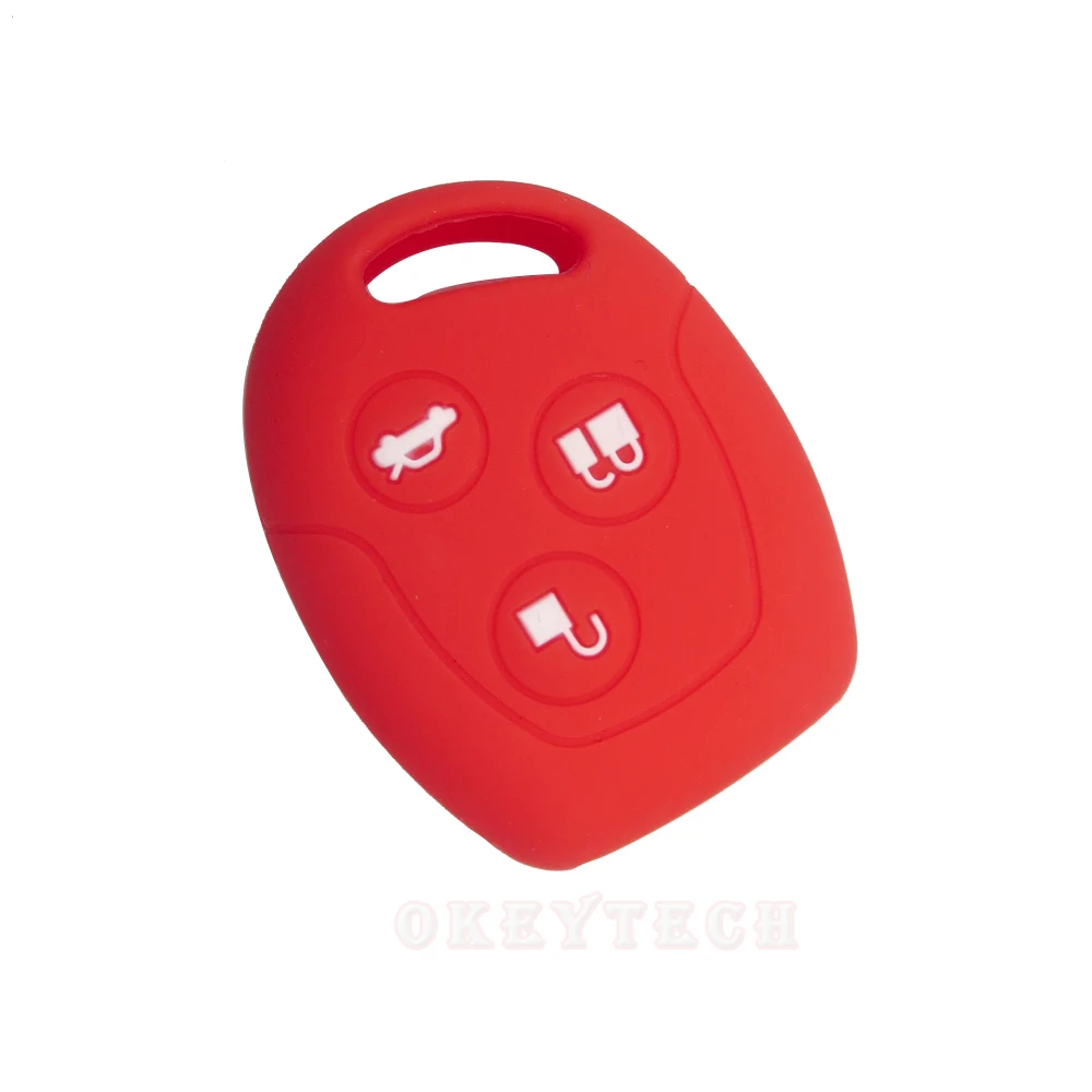 OkeyTech 3 кнопки Мягкий силиконовый чехол для ключа автомобиля Ford Focus Mondeo Festiva Fusion Suit