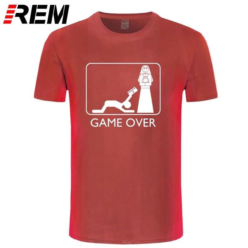 Футболка REM Fun мужская с принтом мужа и жены хлопок короткий рукав Повседневная