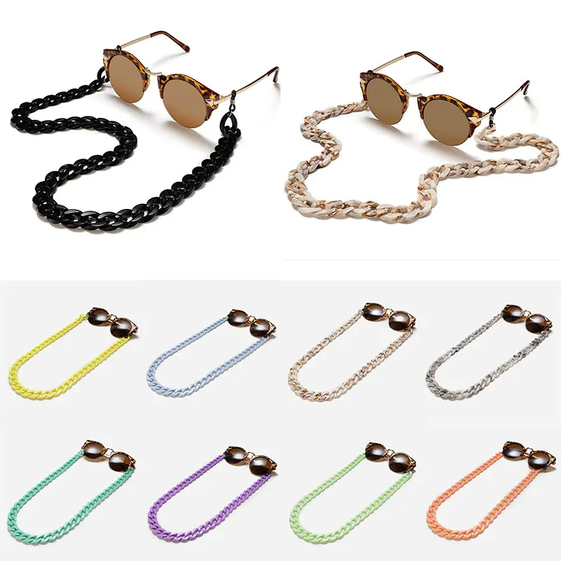 

Fashion Wide Acrylic Sunglasses Chain Non-slip Sleeves Glasses Cover Women Riding Glasses Hanging Neck Chain Glasses Strap