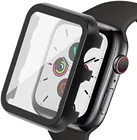 HD защитная пленка + чехол для Apple Watch Series 7 41 мм 45 мм металлический бампер чехол s для iWatch 6 SE 3 40 мм 44 мм защитный чехол