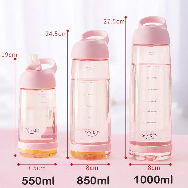 Модная бутылка для воды большой емкости 1000 мл с ручкой без БФА Спортивная сока
