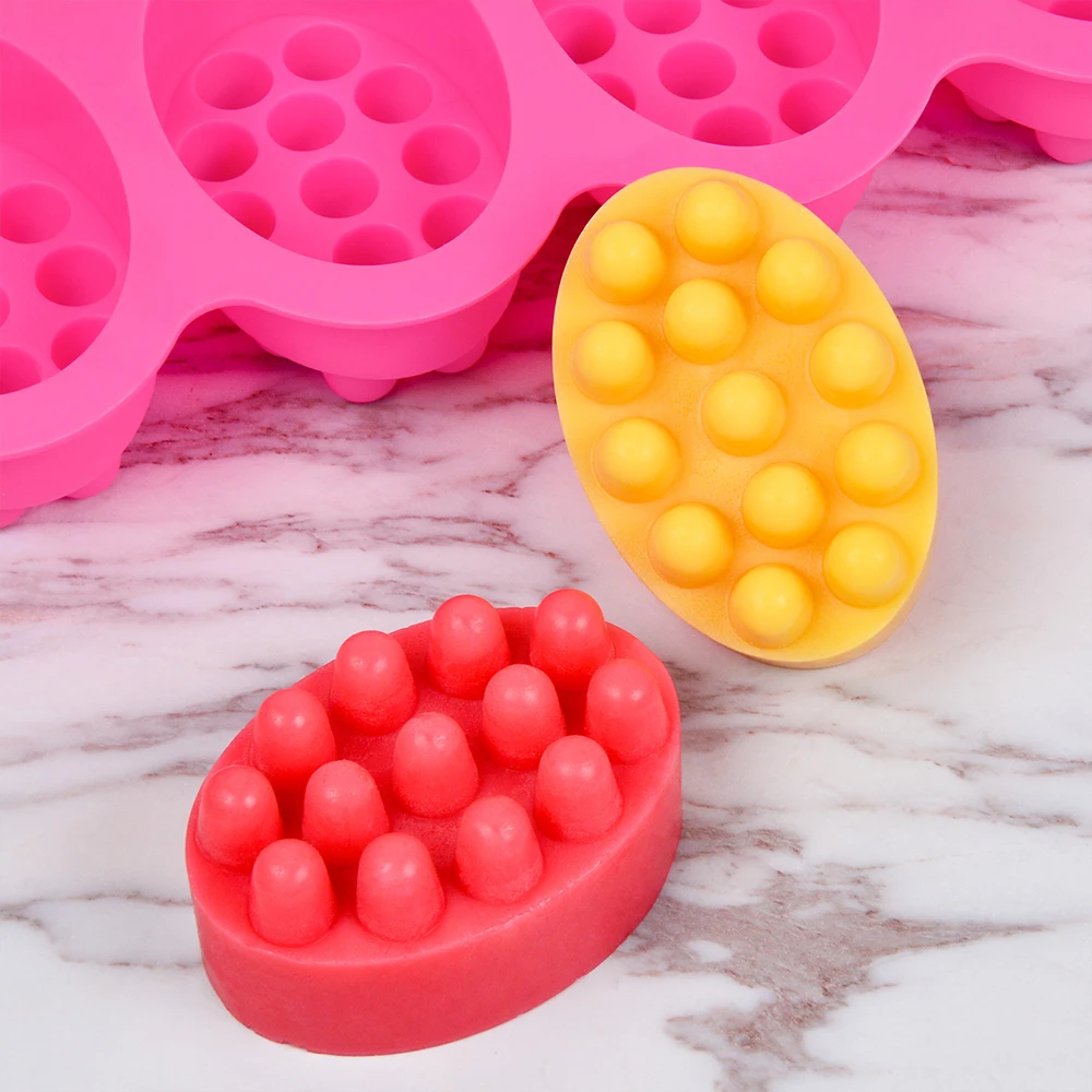 

SJ 3d Handmade Soap Molds For Soap Making Silikone 4 Cavity Massage Craft Silicone Mold Forms Suit For Bath