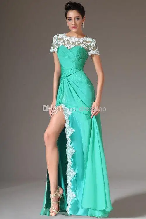 Вечерние платья для выпускного вечера с коротким рукавом новинка 2014 модное