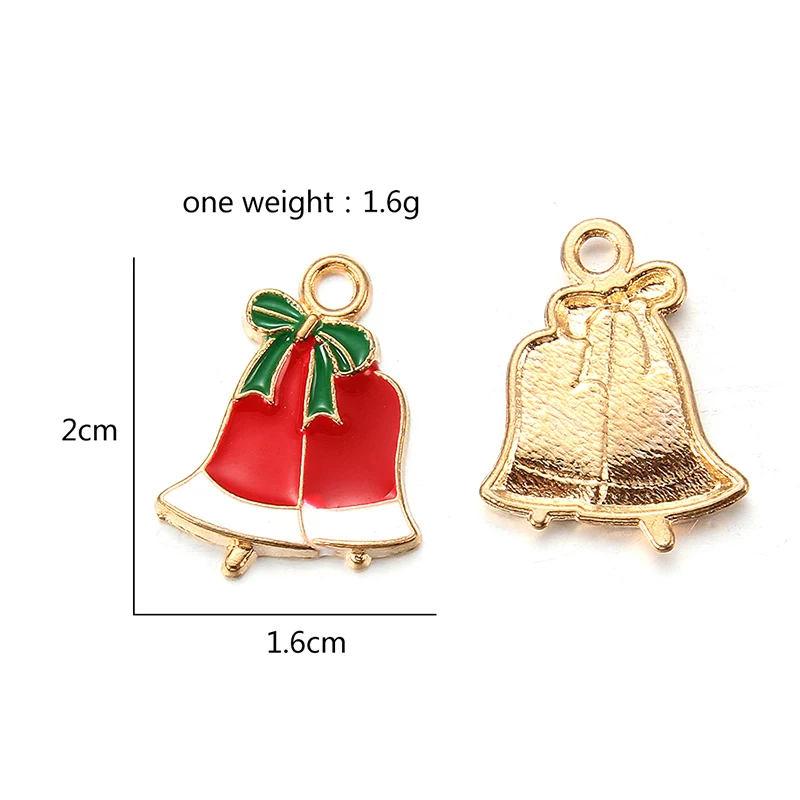 Gold Bells Колокольчики с эмалевым покрытием снежинки-подвески 10 шт. рождественские привидения Подвески Ремесло для DIY украшения ожерелье серьги браслет ювелирные изделия аксессуар - Окраска металла: Gold Bells