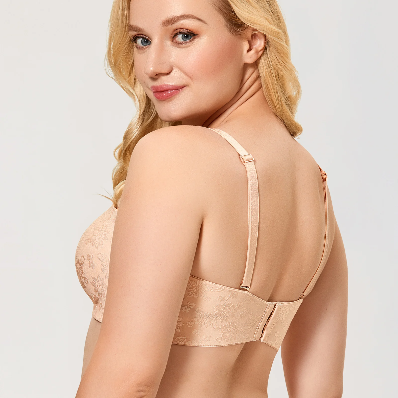 Женский жаккардовый бюстгальтер без бретелек размера плюс | Женская одежда