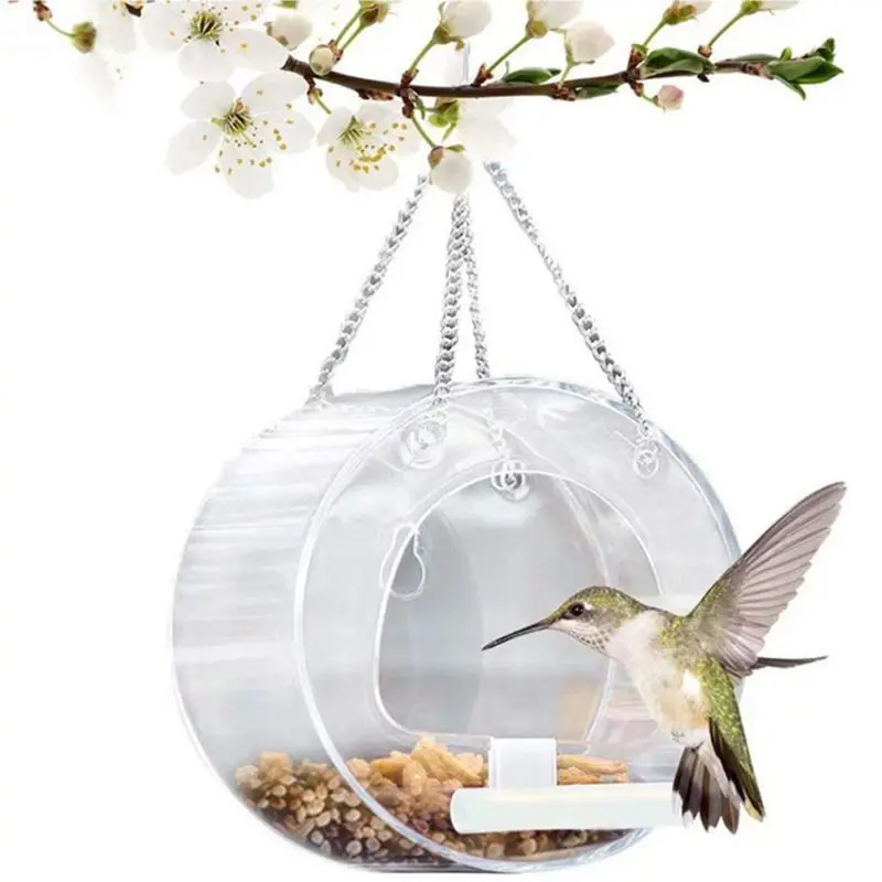 

Summer New Window Bird Feeder - Outdoor Round Creative Bird Feeder. Hole. Most Suitable For Wild Birds. T Home Accessories Decor