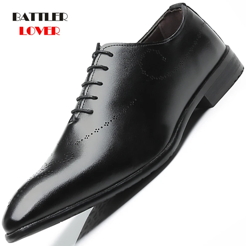 

2020 New Leather Brogue Shoes Mens Casual Flats Homme British Style Male Oxfords Fashion Brand Dress Shoes For Men