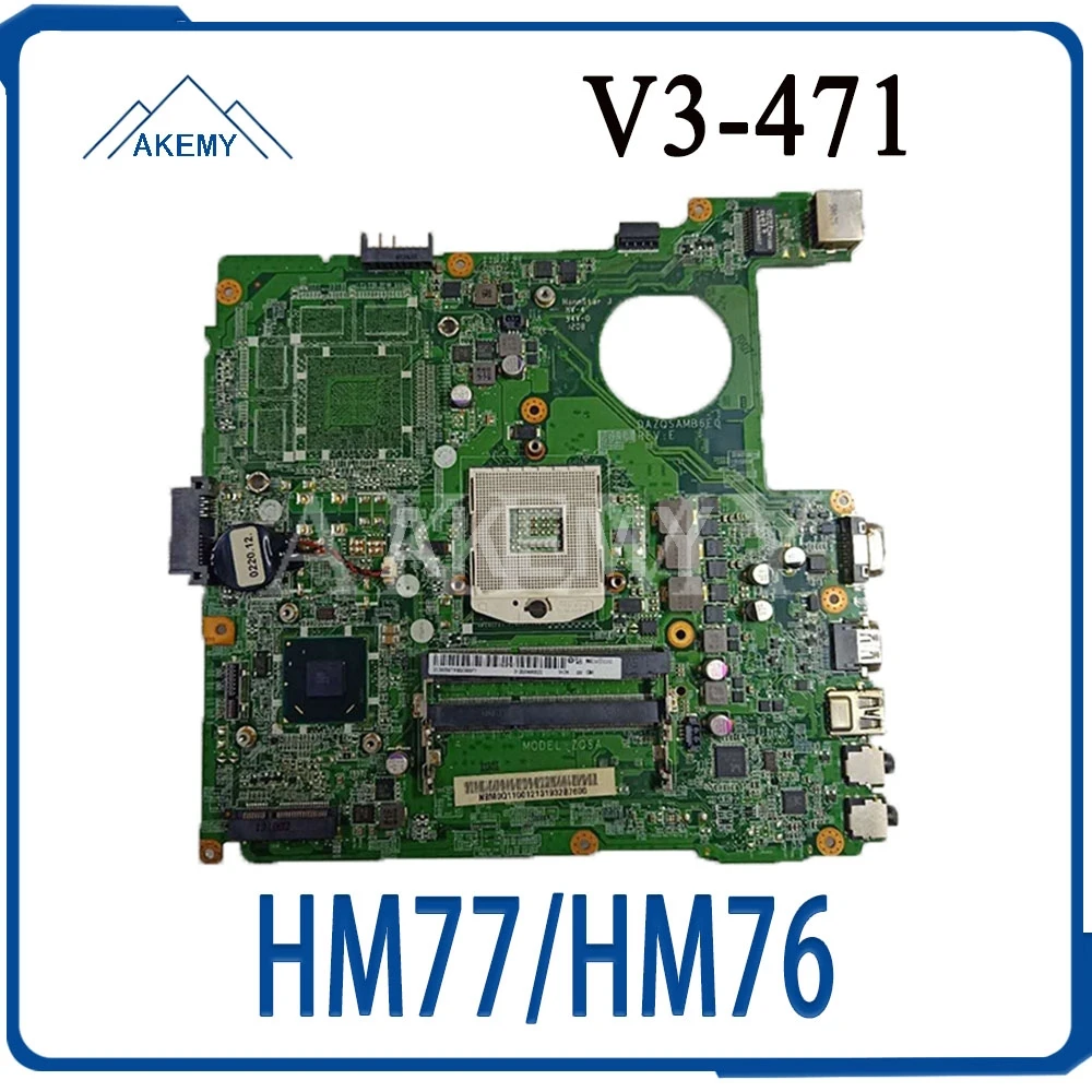 

V3-471 DAZQSAMB6E1 motherboard For Acer Aspire E1-431 E1-471 E1-431G E1-471G V3-471G laptop original Test motherboard HM77/HM76