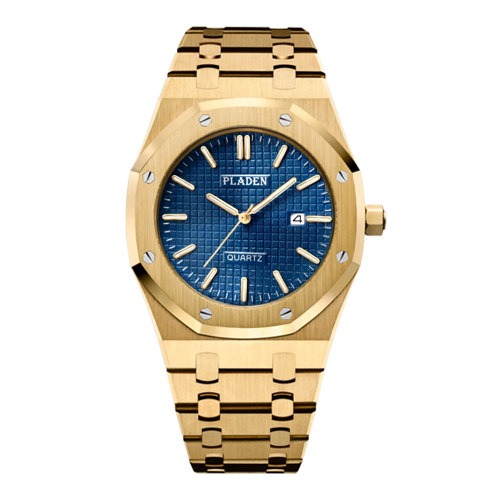 Top Brand Luxury Mens Watch 30m Waterproof Clock Male Gold Stainless Steel Business Watch Men Quartz Watch Relogio Masculino