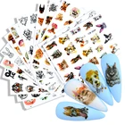 1 шт. 3D наклейки для ногтей абстрактные Геометрические Животные панда лист цветок классная английская надпись наклейка для ногтей модное украшение для маникюра