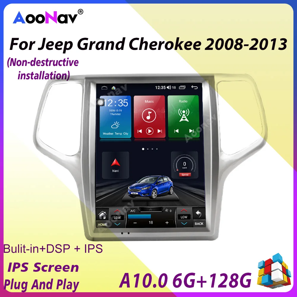 

Автомагнитола с вертикальным экраном, мультимедийный плеер для JEEP Grand Cherokee 2008-2013, Android, GPS-навигация, стерео, головное устройство, приемник