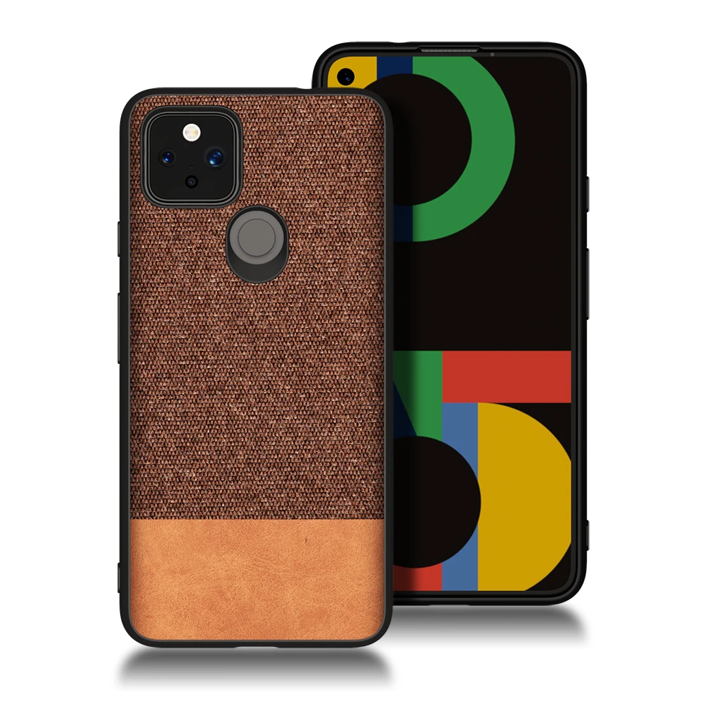 Soft Fabric PU Cloth Color Contrast Back Cover For Google Pixel 4a 5 5A 6 6A 6 Pro Case 5G 4 4XL Antiskid Case For Pixel 6 Coque