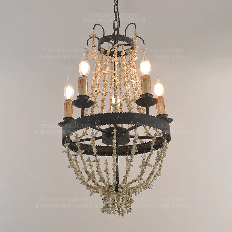 Люстра люстра из белого бирюзового железа винтажный светильник с подвеской для