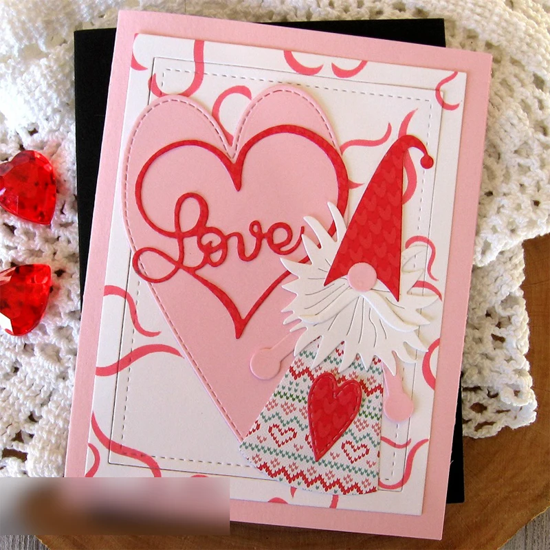 Новинка 2021 г. многослойные металлические Вырубные штампы с рамкой в форме сердца