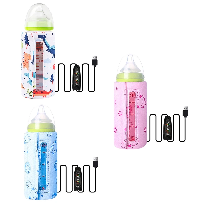 Portable Travel Milk Warmer USB Baby Bottle Warmer Insulation Thermostat Food Heater Infant Feeding Bottle Heated Cover