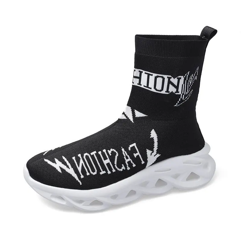 

Elastic Breathable Socks Shoes Women 2021 Spring New Korean Version of The Thick-soled Casual Sports High-top Women's Shoes