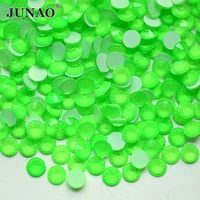 junao bulk package ss6 ss8 ss10 ss12 ss16 ss20 neon green glass rhinestone flatback diamond strass nail art crystal stones