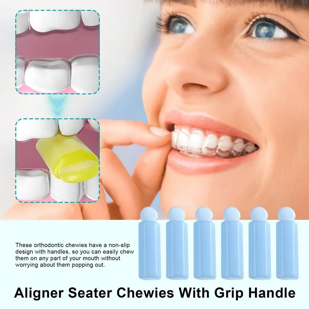 

Silicone Aligner Chompers For Aligner Tray Seaters Invisible Braces Orthodontic Retainer Chewies With Anti-slip Grip Handle
