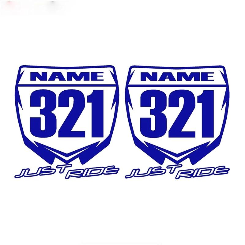 

Custom Made with Your Name JUST RIDE Motocross Number Plate Replica for Auto Motocross Racing Laptop Helmet Trunk Wall Stickers