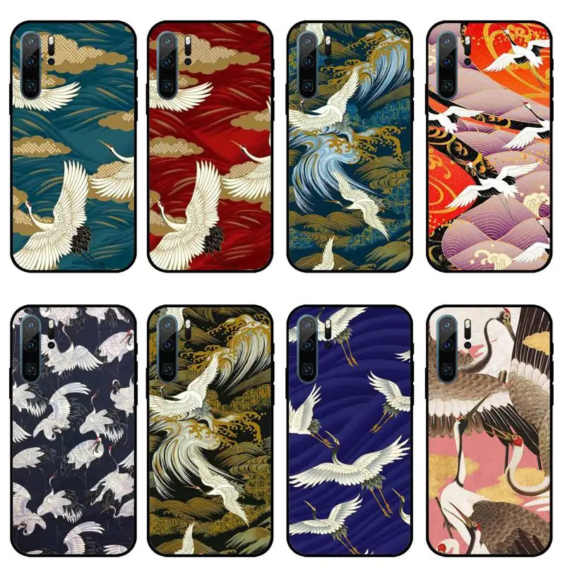 

Bird Crane Chinese style art painting Phone Case For Huawei honor Mate 10 20 30 40 i 9 8 pro x Lite P smart 2019 Y5 2018 nova 5t