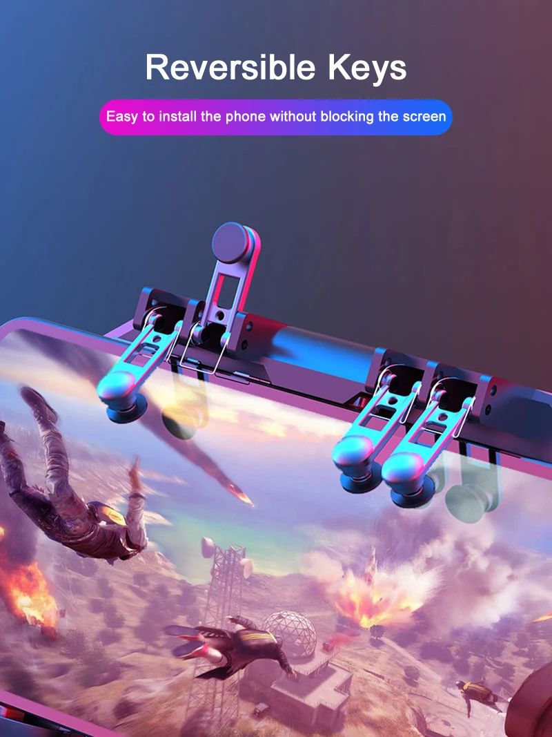 

Phone Cooler Fan Game Controller Grip DL88 6 Finger Trigger Joystick for PUBG Mobile Phone Radiator Eating Chicken Handle Fan