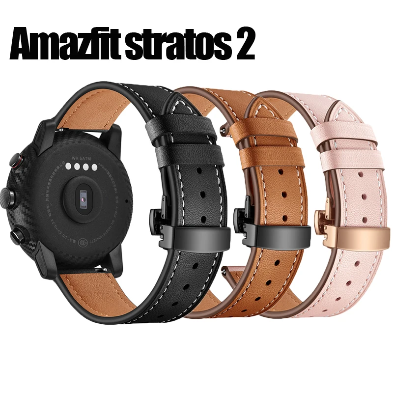 Для Xiaomi huami Amazfit pace/Amazfit Stratos 2 ремешок с кожаной бабочкой для часов samsung galaxy watch 46 мм/gear S3