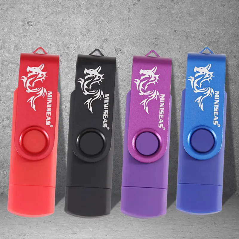 Miniseas dragon Usb флеш накопитель 64 ГБ 32 9 цветов OTG Флешка для телефона Android 16 8 карта