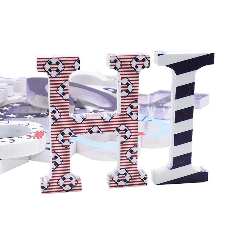 

1pc Ocean Theme Pattern 3D Wooden Letter Wedding Birthday Party Home Alphabet Decoration DIY Personalised Name Design