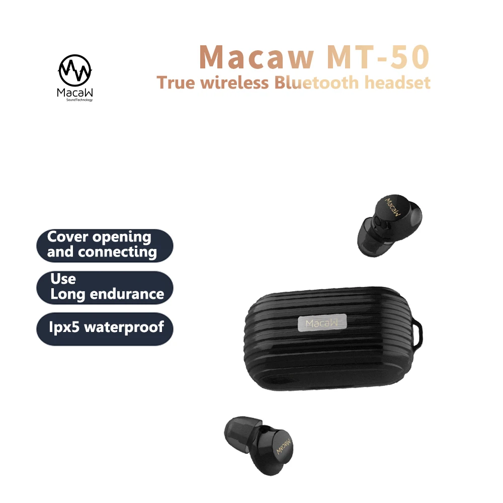 TWS-стереонаушники Macaw MT50 с поддержкой Bluetooth и ШПД | Электроника