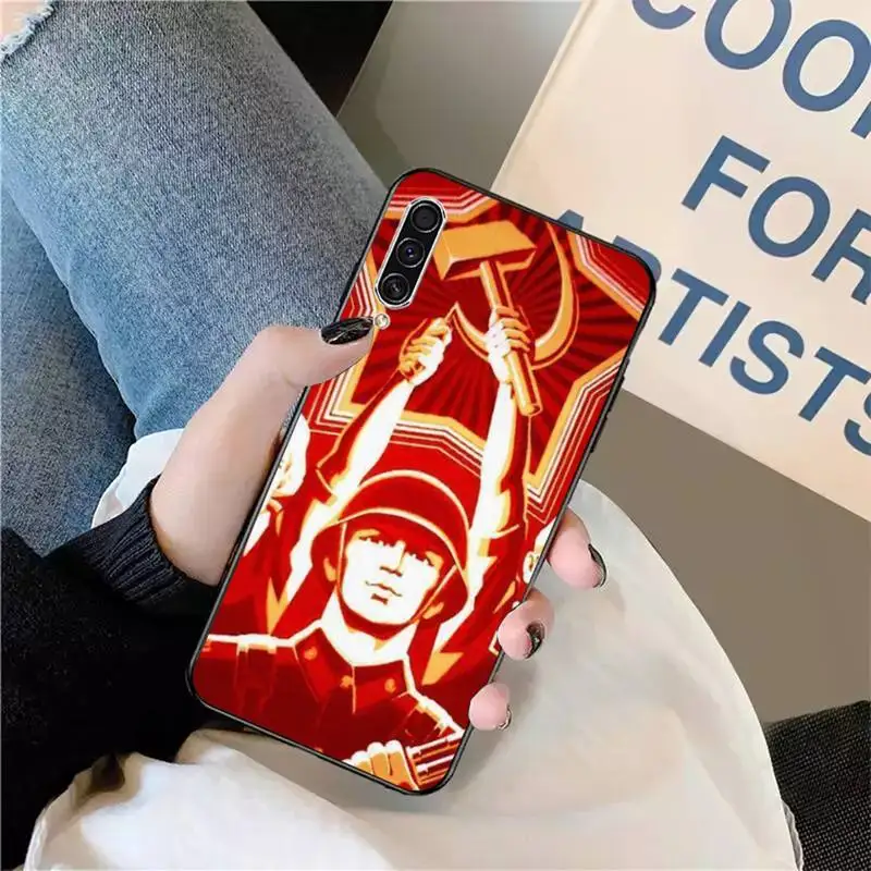 

Soviet Union USSR Flag worker Red Phone Case For Samsung galaxy S 9 10 20 A 10 21 30 31 40 50 51 71 s note 20 j 4 2018 plus