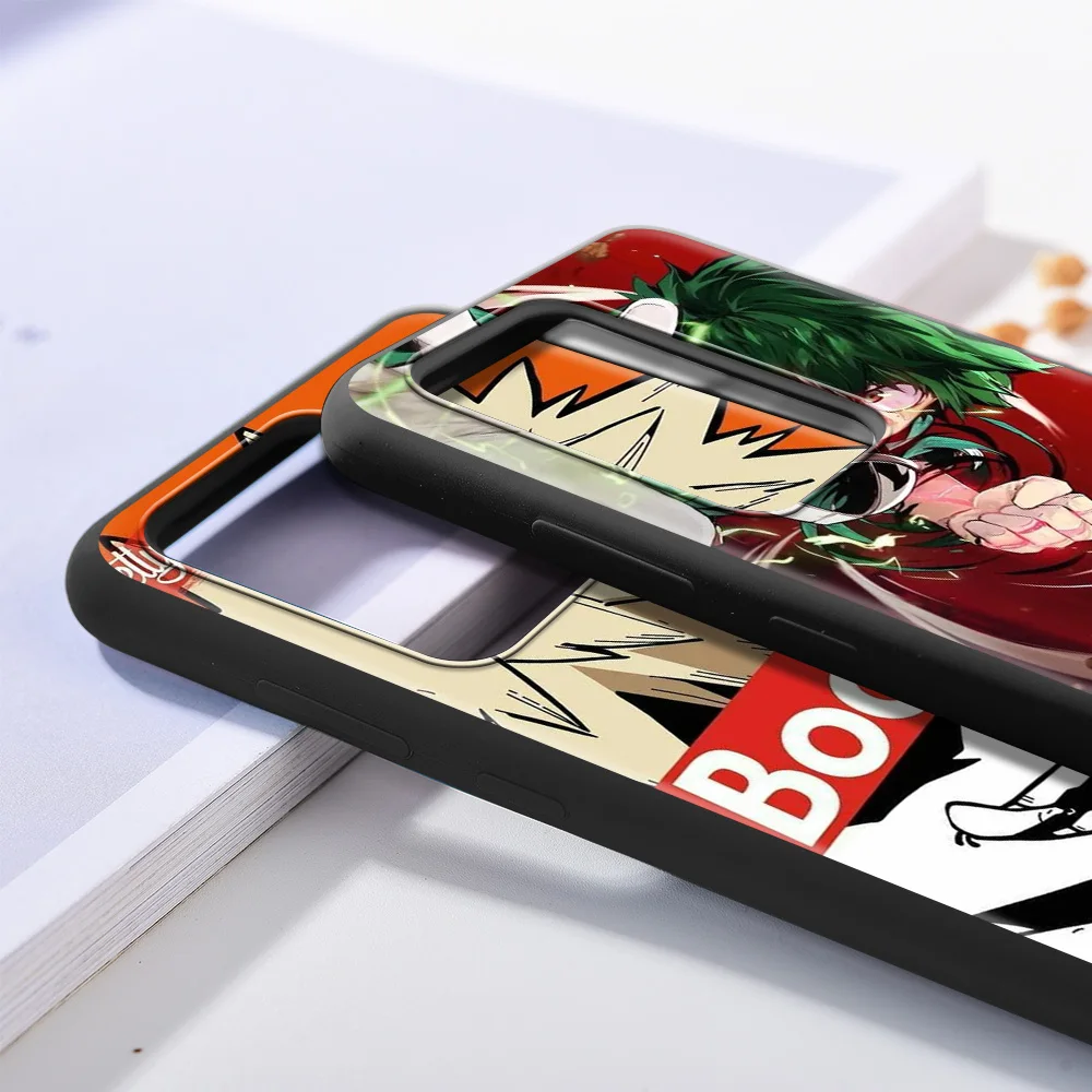 

Silicone Cover For Samsung Galaxy S20 FE S21 Ultra 5G S10 Plus + S9 S8 S10e Mobile Case Black Shell My Hero Academia Midoriya