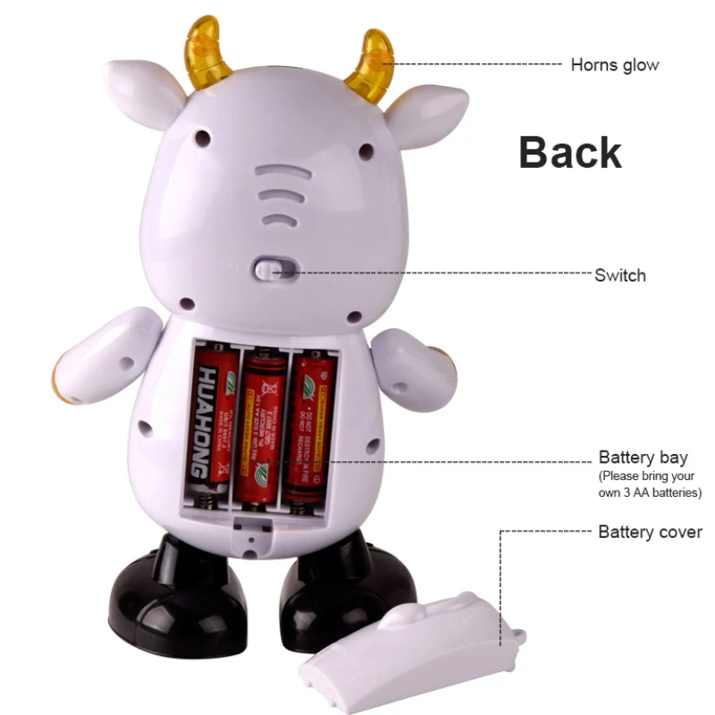 

Children's Electric Dancing Robot Sound And Light Music Dancing Baby Cute Cow Electric Toy Parent-child Game Gift