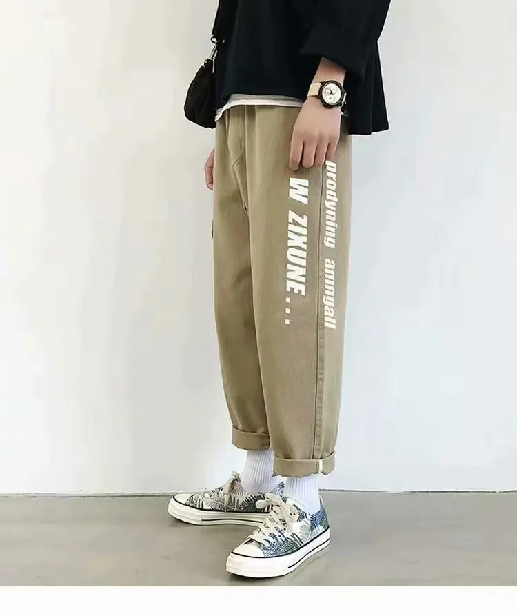 

Men Vintage Cargo Pants 2021 Mens Hiphop Khaki Pockets Joggers Pants Male Korean Fashion Sweatpants Winter Overalls